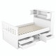 preview thumbnail 22 of 52, Captain Platform Bed Frame with Storage Bookcases, Shelves & Four Drawers