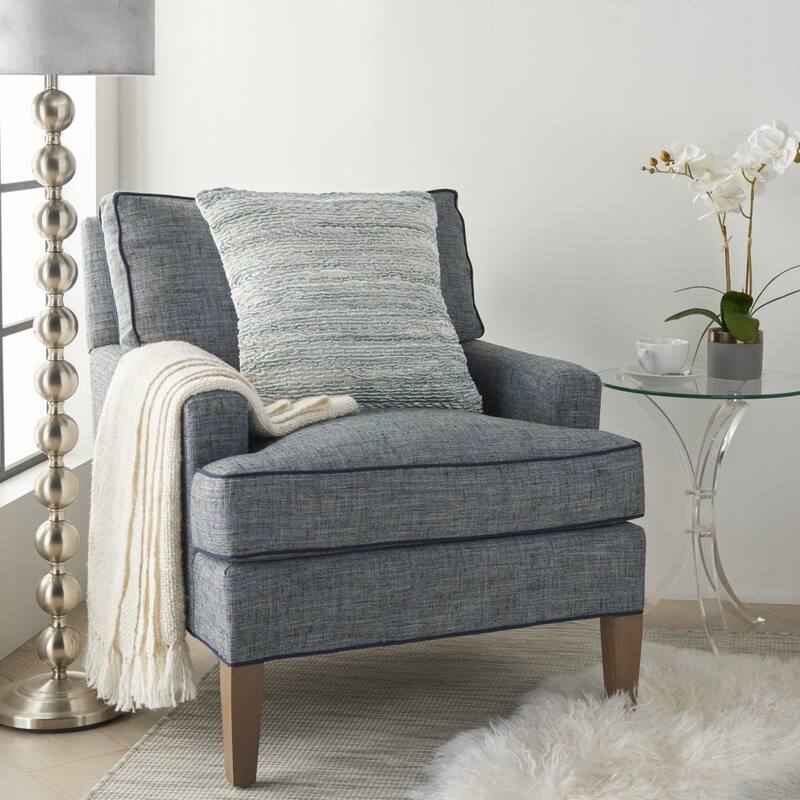 Petite Taupe and Striped Throw Pillow