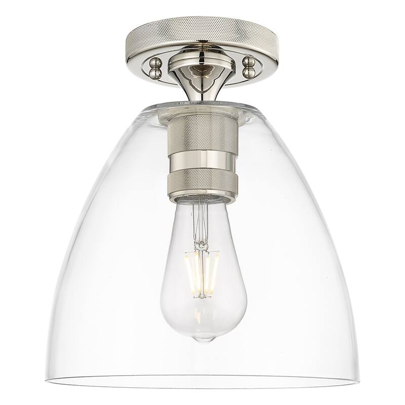 Innovations Lighting 434-1F-GBD-92 Crown Point 9" Wide Semi-Flush - Polished Nickel