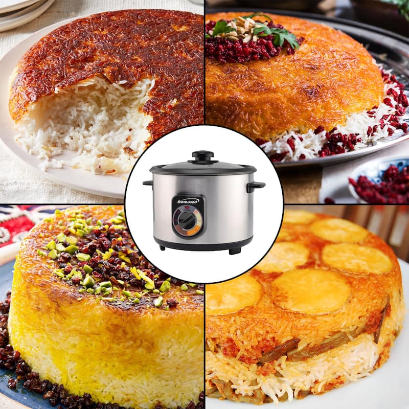 Brentwood 10-Cup Stainless Steel Crunchy Persian Rice Cooker