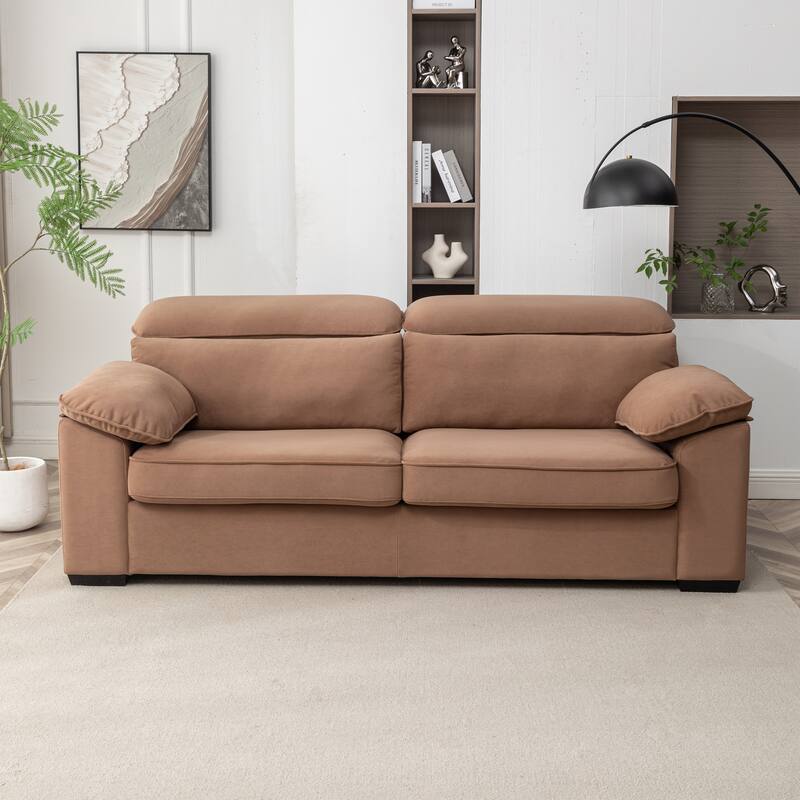 Convertible Pull-Out Sleeper Couch with Memory Foam Mattress