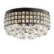 preview thumbnail 7 of 10, Evelyn 14.5" 3-Light Crystal Drops/Metal LED Flush Mount, Black by JONATHAN Y