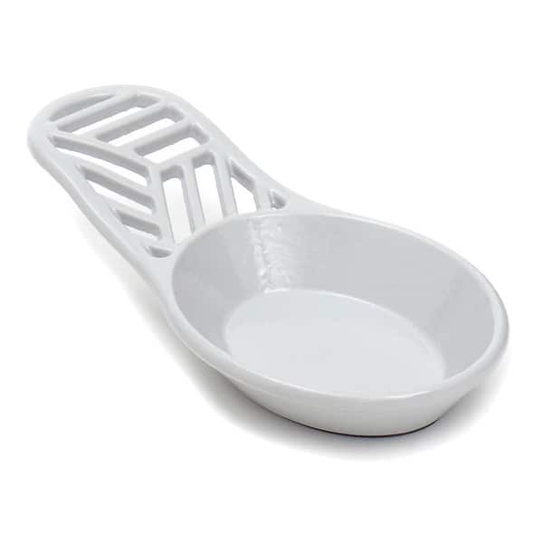 slide 1 of 10, Premius Cast Iron Lines Design Spoon Rest, 7.5x3.5x1.3 Inches - 7.5x3.5x1.3 Inches Grey