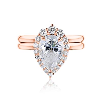 Annello by Kobelli 14k Gold Forever One Phoebe Bridal Set (DEF/VS, DEF/VS)