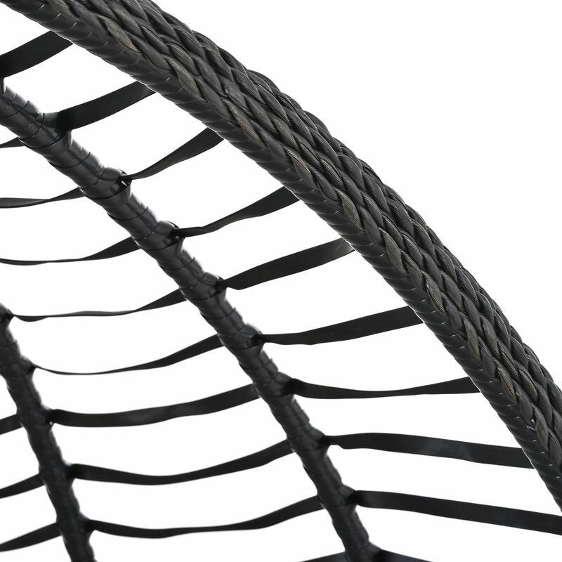 Indoor Outdoor Hanging Hammock Chair with Stand, Foldable Rattan Egg Swing Chair with Cushion & Headrest