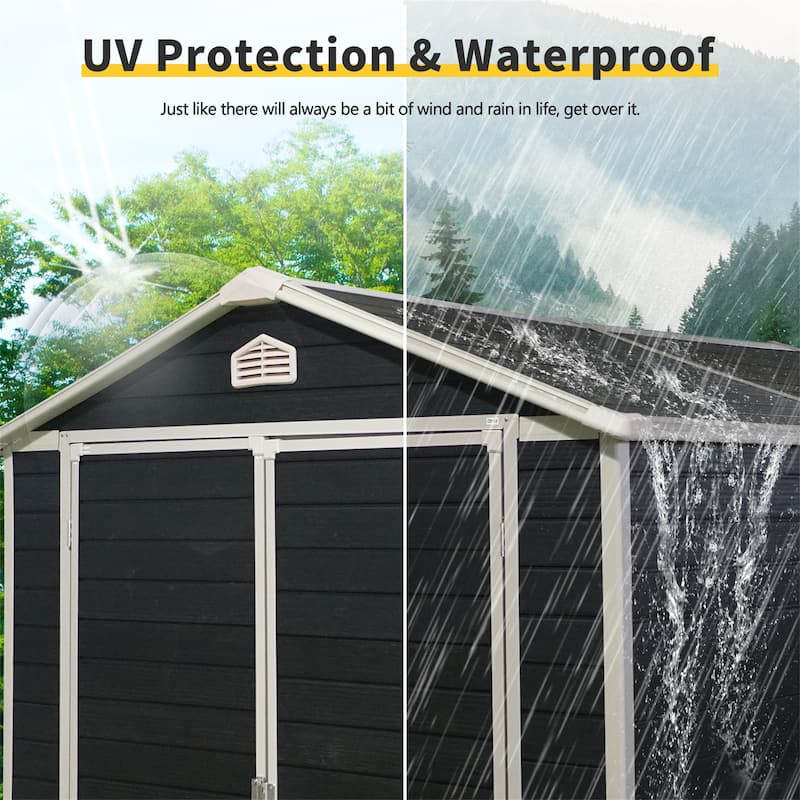 6x8 ft Resin Outdoor Storage Shed