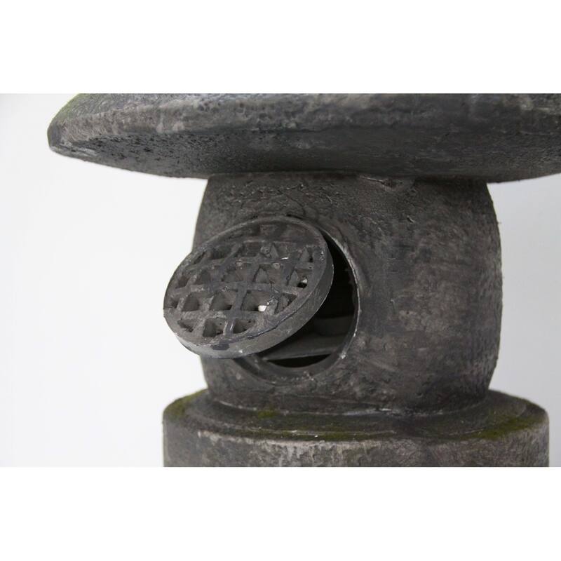 25" Stone Multi Purpose Pagoda Lantern with Magnetic Door