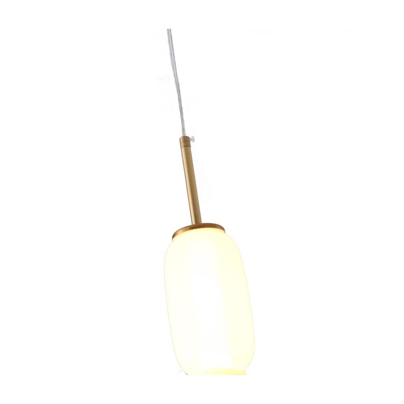 1-Light Gold LED Single Pendant With A Multi-color glass shade