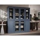 preview thumbnail 50 of 145, Palace Imports 100% Solid Wood Pantry Cabinet, Adjustable Shelves, 65" Wide, 71.5" Tall - 65" x 71.5" Antique Blue - 6 Clear Glass-2 Solid