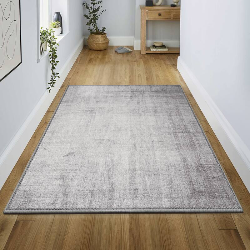 Sorbus Area Rug for Entryway, Machine Washable, Non-Slip, Vintage Rug - 3 x 5 ft - Lines