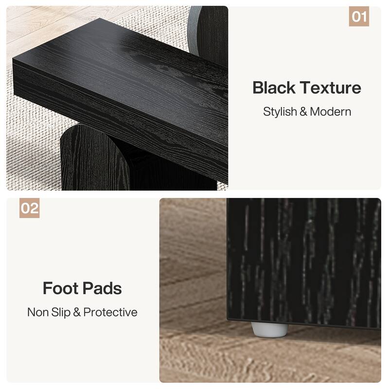 59" Dining Bench for 2 to 3 with Arched Base for Living Room - /