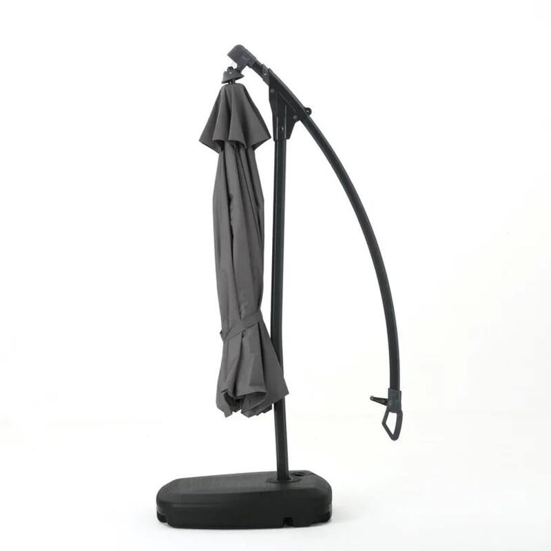 Roomfitters Simple Banana Shape Hanging Cantilever Umbrella with UV Resistant Canopy, No Flap Design, Grey