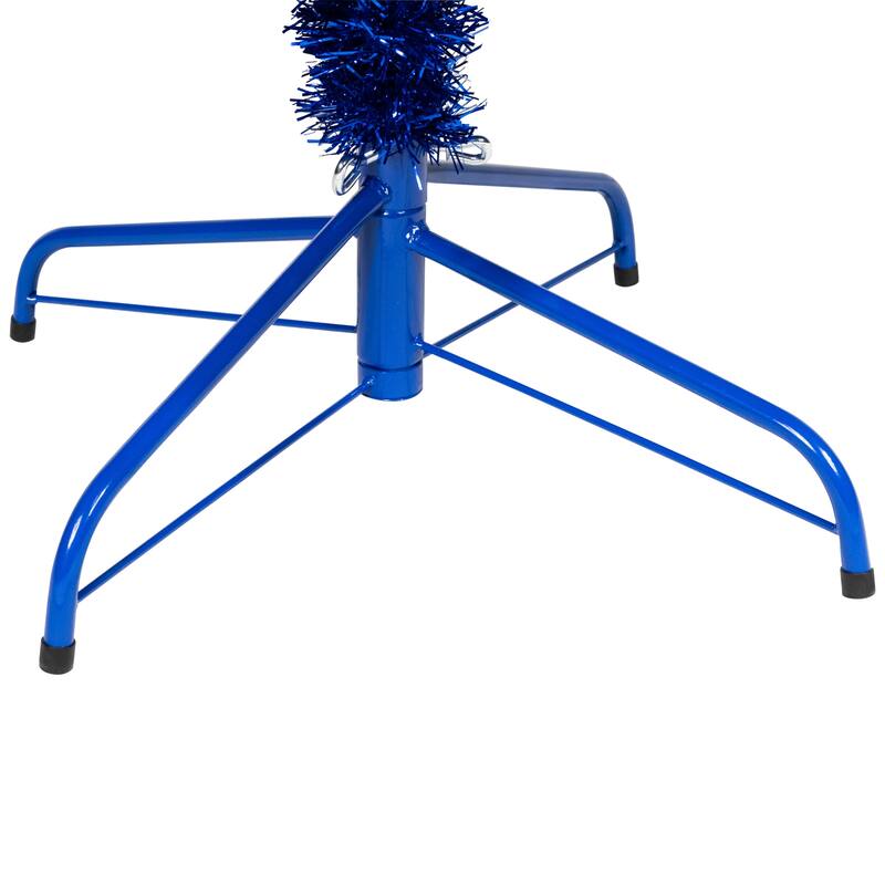 Artificial Tinsel Christmas Tree - 7' - Blue - Unlit - 7 Foot
