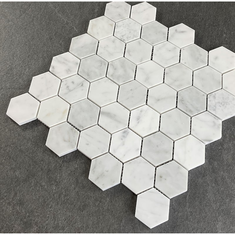 2" Hexagon Natural Marble Mosaic Tiles