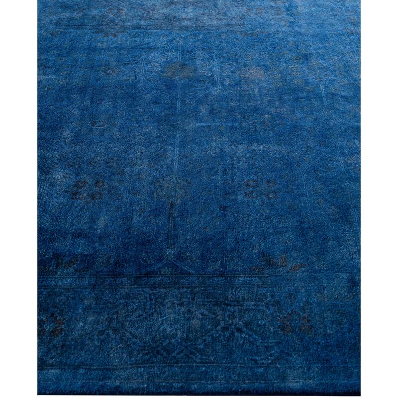 Overdyed One-of-a-Kind Hand-Knotted Area Rug - Blue - 4' 2" x 6' 6"
