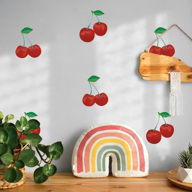 Tempaper Cherry Wall Decals (Contains 7 pieces on (1) 17.25" x 9.75" sheet)