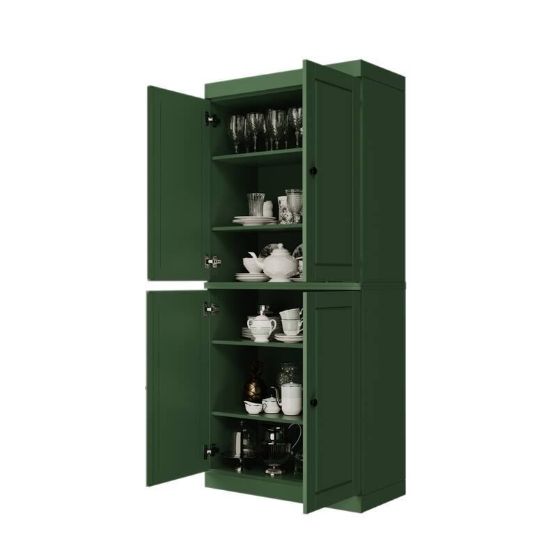 Palace Imports 100% Solid Wood Pantry Cabinet, Raised Panel Doors, Adjustable Shelves, 32" Wide, 71.5" Tall - 32" x 71.5"