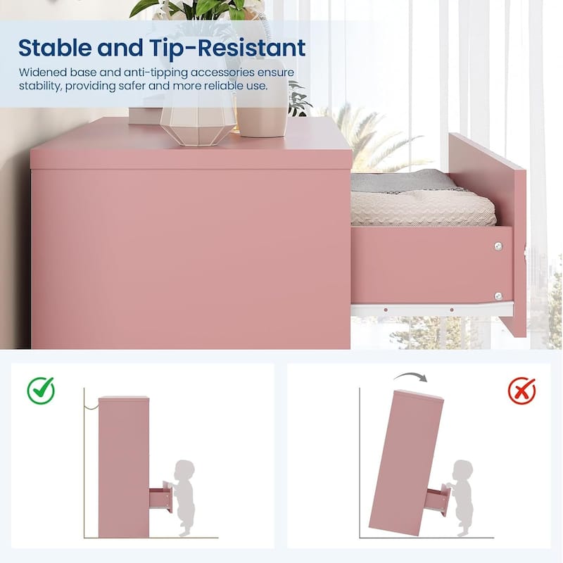 Tall Dresser, Storage Cabinet for Bedroom with 5 Drawers