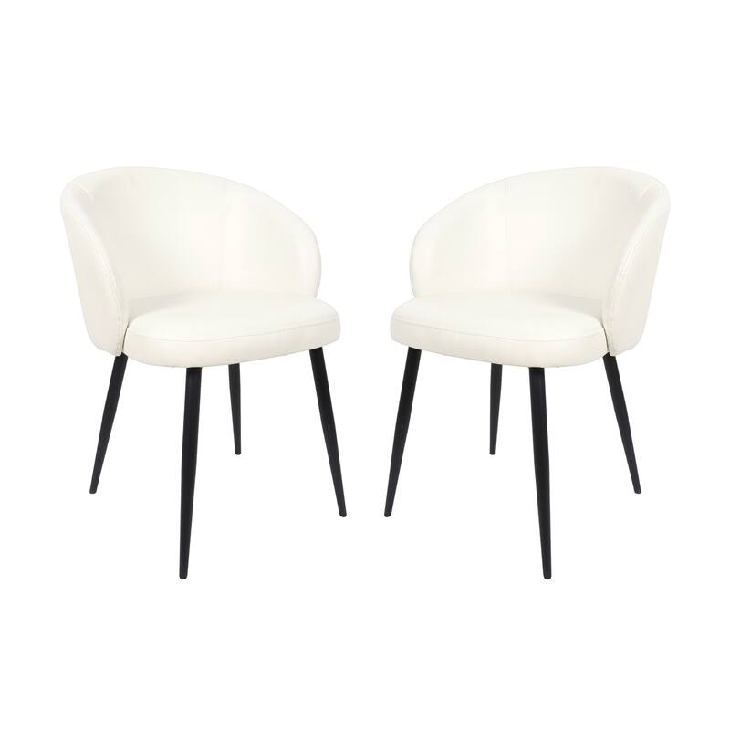 Manhattan Comfort Looma Vegan Leather Metal Side Chair - Set of 2