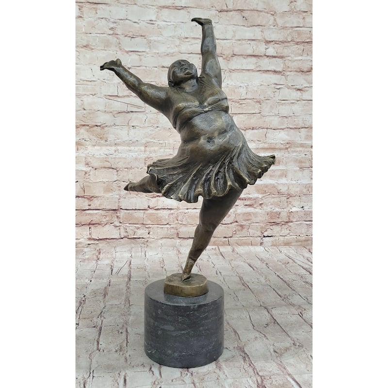 Full Figure Ballerina Ballet Dancer Arabesque Pirouette Bronze Sculpture Statue Original Art