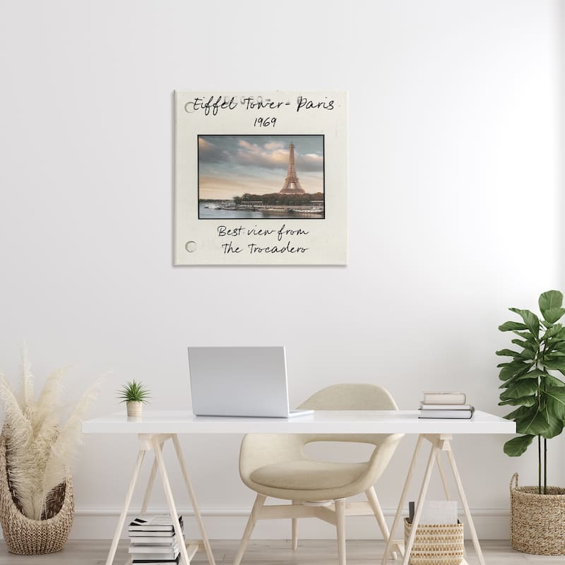 Stupell Vintage Travel Eiffel Tower Canvas Wall Art Design By Danita Delimont