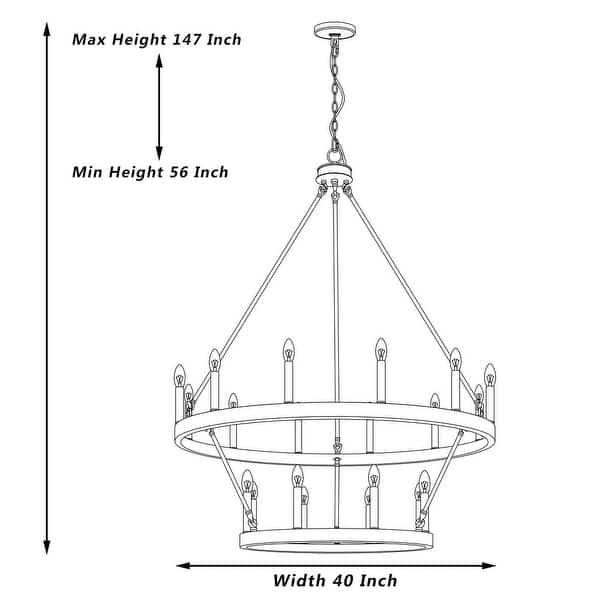 The Gray Barn Highclere Farmhouse 20-light Wagon Wheel Chandelier - 40