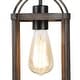 preview thumbnail 9 of 9, Rustic Farmhouse Coastal Mini Pendant Black and Wood Accent Lantern Lights for Kitchen Island - L5.5"xW 5.5"x H 12"