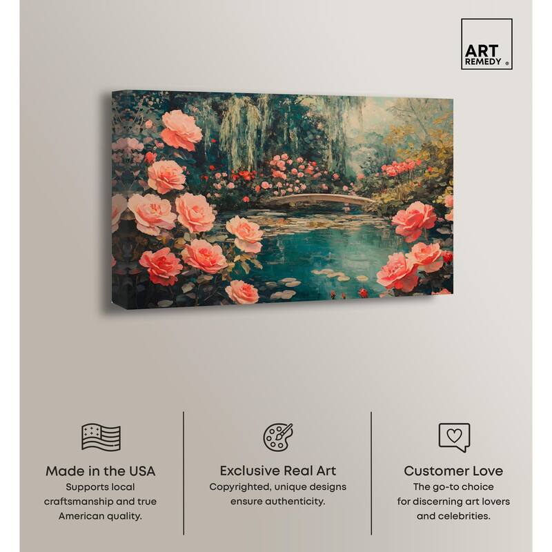 Rose Garden Bridge II Canvas by Art Remedy, Gallery Wrapped