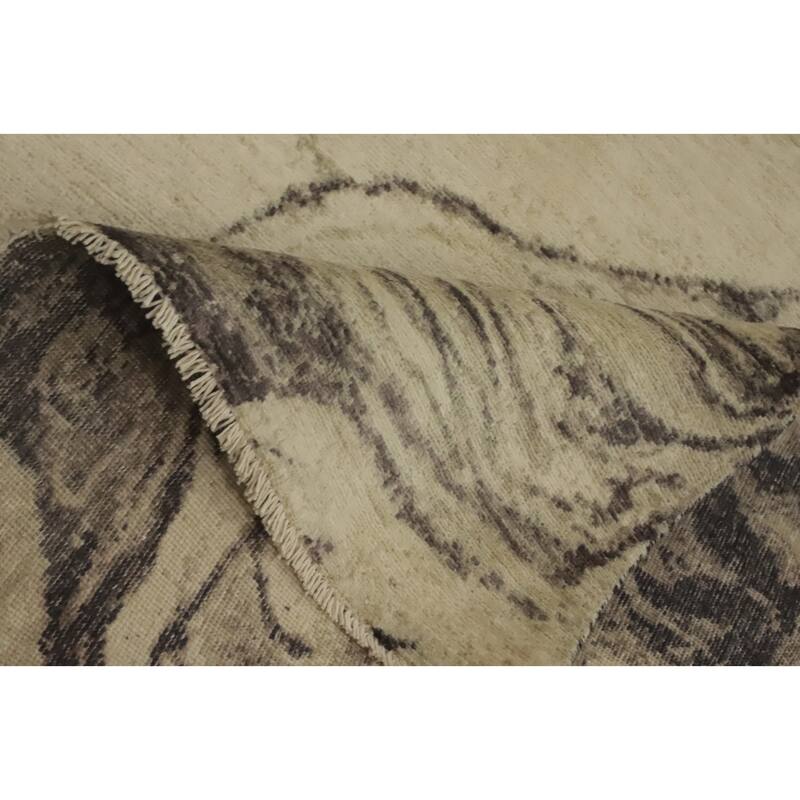 Hand Knotted Oriental 100% Wool Carpet Modern Abstract Beige & Ivories Modern Area Rug - 6' 4'' X 4' 9''