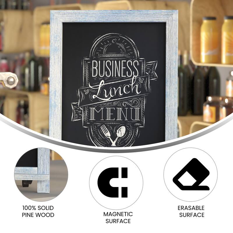 Freestanding Tabletop or Wall Mount Magnetic Chalkboard