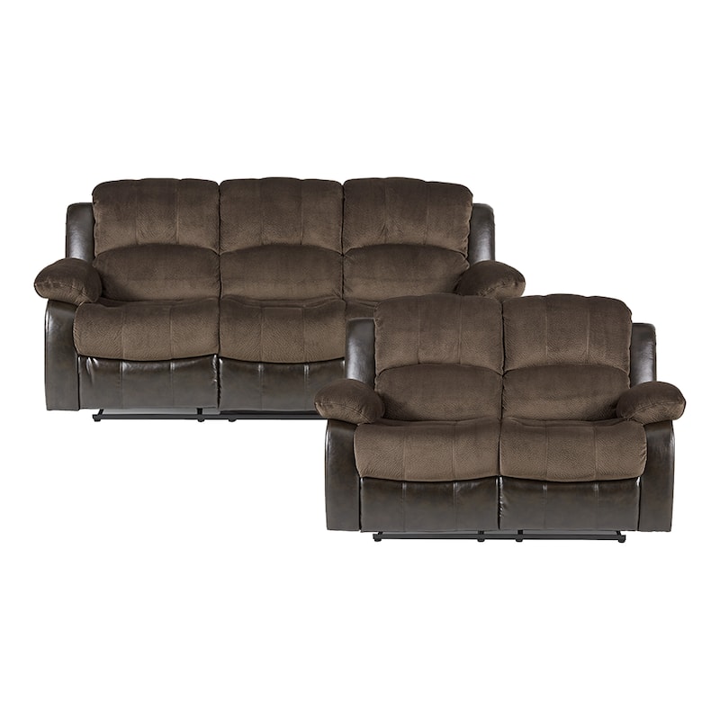 Lucca 2-Piece Reclining Living Room Set - Chocolate
