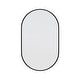 preview thumbnail 16 of 18, Glass Warehouse 36 in. H x 22 in. W Pill Shape Stainless Steel Framed Mirror Black