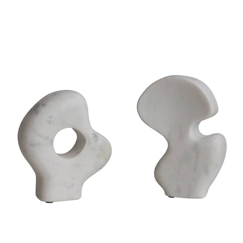 Decorative Abstract Marble Sculptures - 6.5"L x 1.5"W x 5.0"H