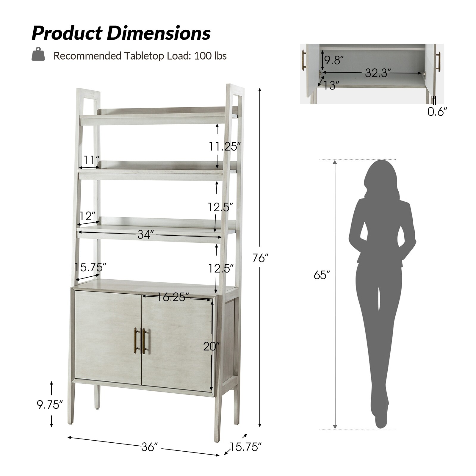 Augusto Mid-Century Modern Ladder Bookcase | HULALA HOME