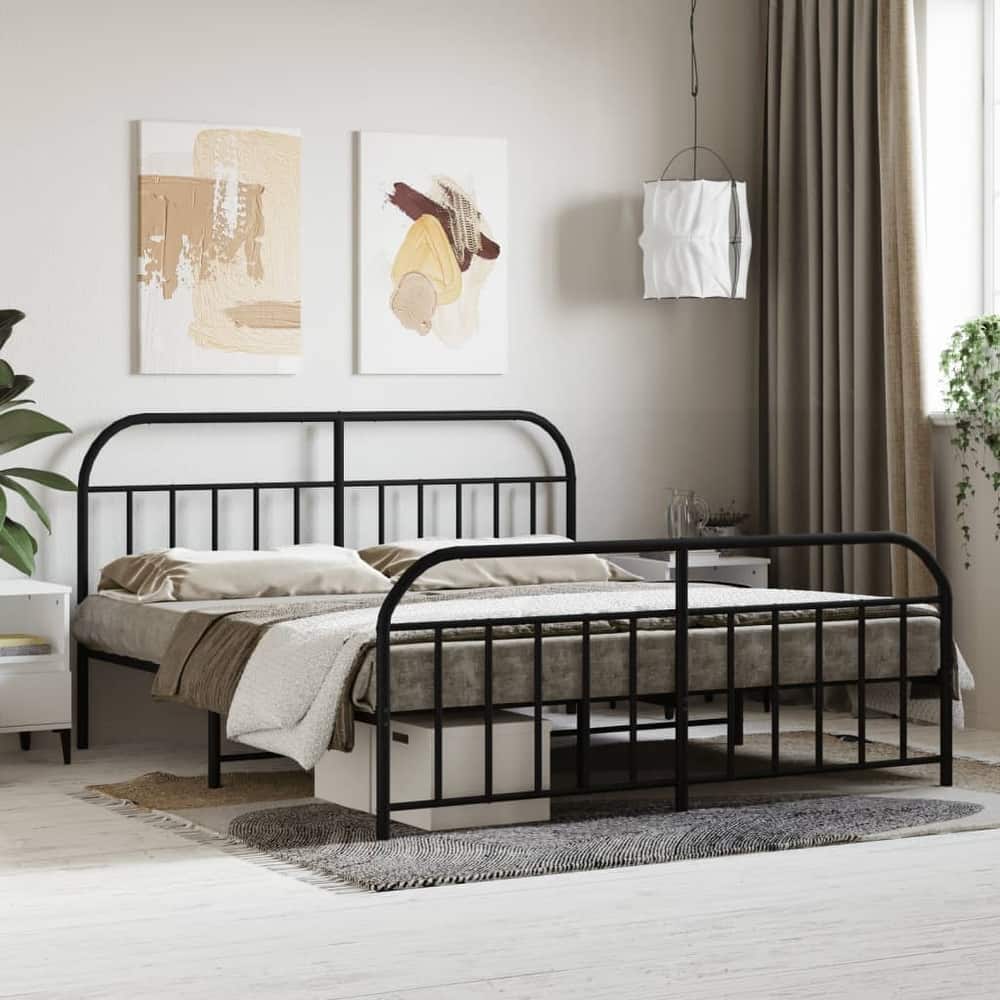 vidaXL 12 Inches Metal Bed Frame No Mattress