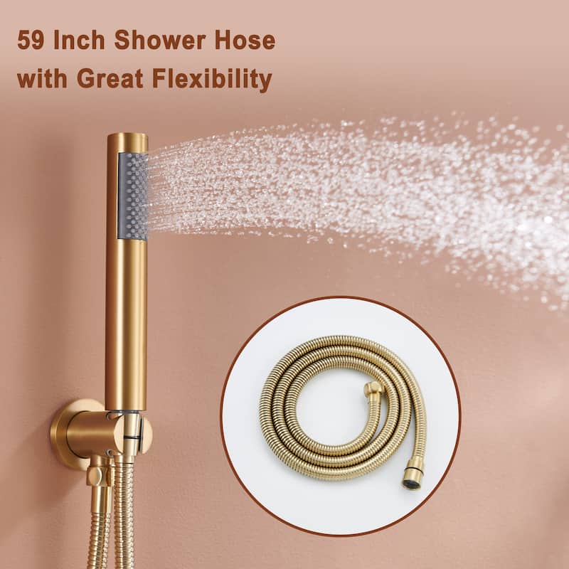 Dual Shower Heads 12 Inch Ceiling Mounteded Rainfall Shower Set