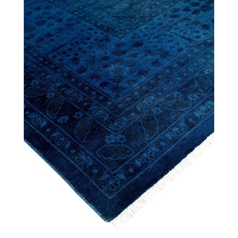 Overton Hand Knotted Wool Vintage Inspired Modern Contemporary Overdyed Purple Area Rug - 9' 3" x 12' 2"