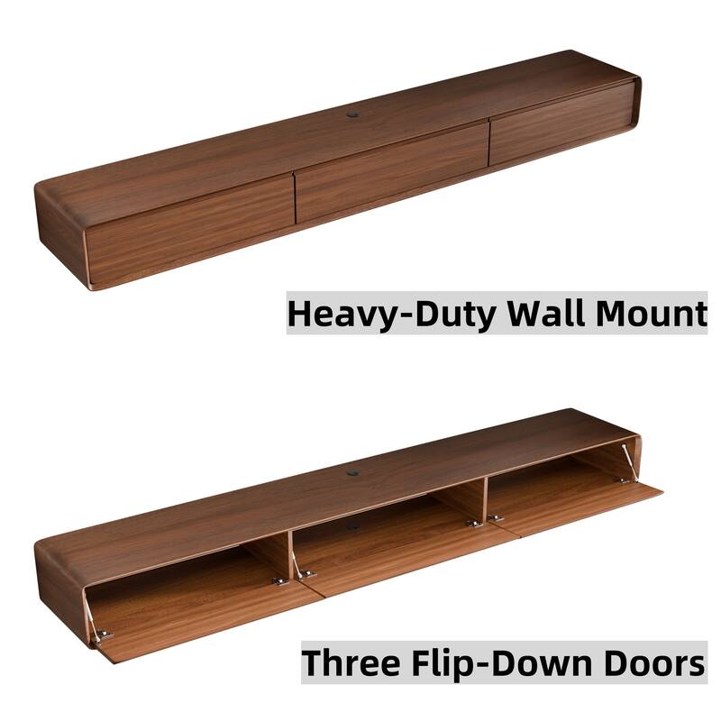 Modland 78" Modern Floating TV Stand Wall Mounted Media Control Center for Living Room - 78