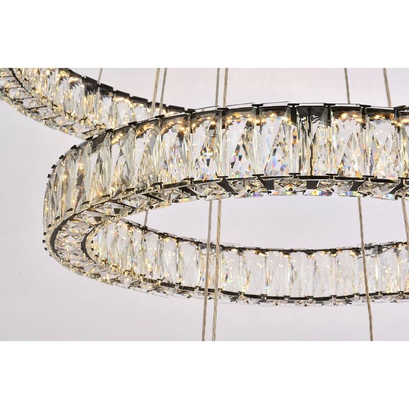 Indigo Home 41 inch LED four ring chandelier in black