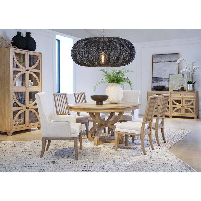 Magnussen Home Coventry Honey Maple Extendable 48" Round Dining Table - 48''W x 48''D x 30''H