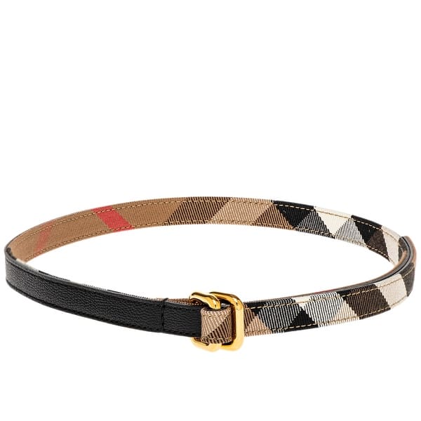 New Burberry Reversible Grainy/House Check Slim Unisex Belt 8084809 1003 Small New Burberry Reversible Grainy/House Check Slim Unisex Belt  main image 3