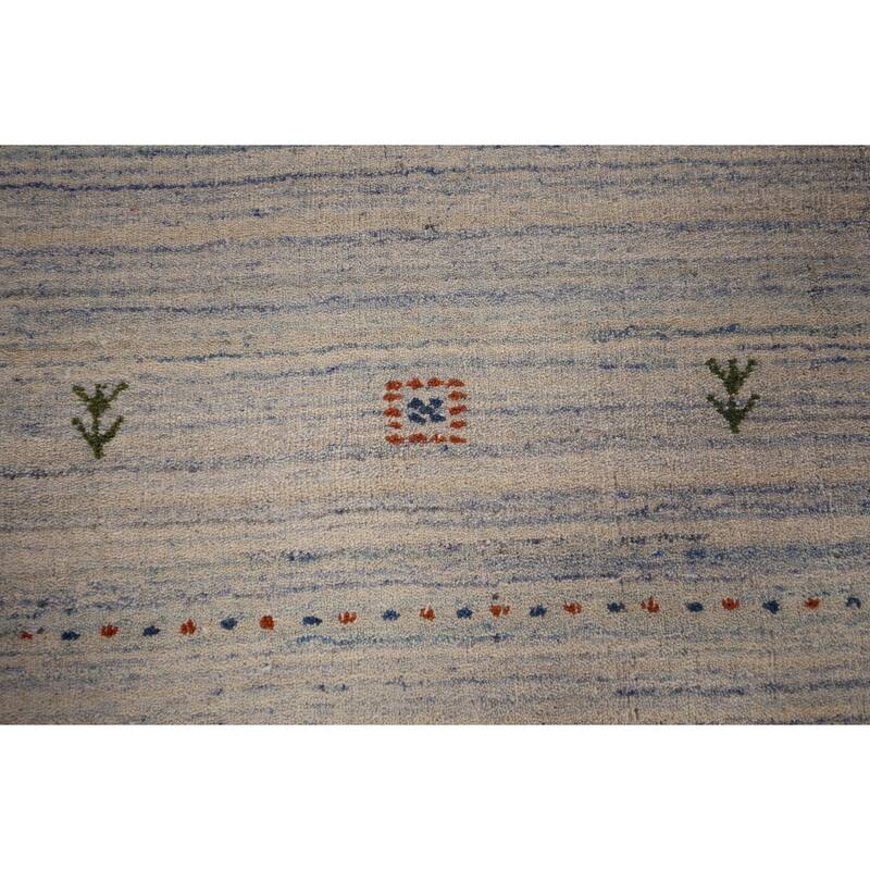 Tribal Striped Gabbeh Indian Accent Rug Handmade Wool Carpet - 4'0"x 5'9"