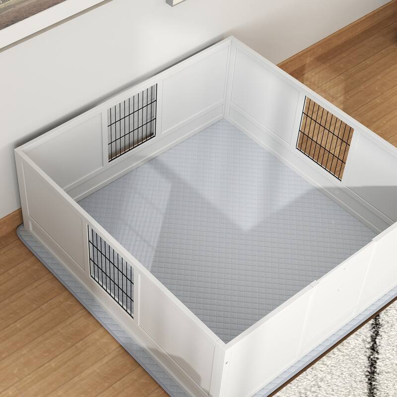 PawHut Whelping Box for Dogs and Puppies, Dog Whelping Box with Waterproof Pee Pad, Adjustable Height Door, 49" x 47" x 19"