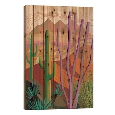 Tucson Print On Wood by Charles Harker - Multi-Color