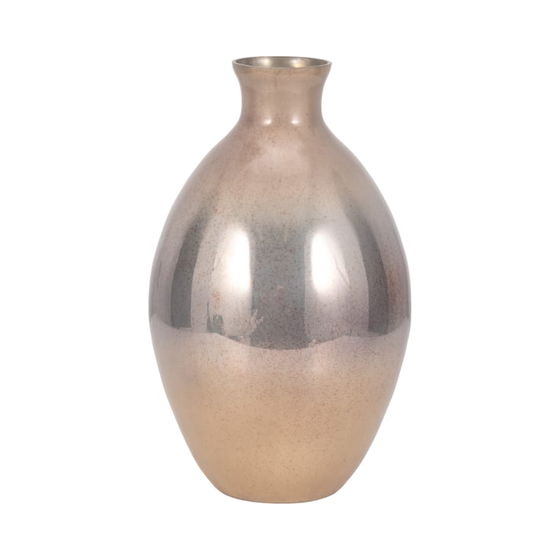 Sagebrook Home Glass Champagne Textured Round Bulbous Vase