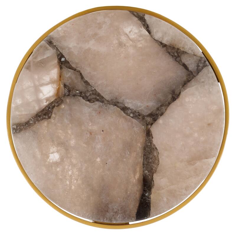 SAFAVIEH Couture Hannahmarie Stone Round Drink Table (Fully Assembled) - 8"W x 8"D x 24"H