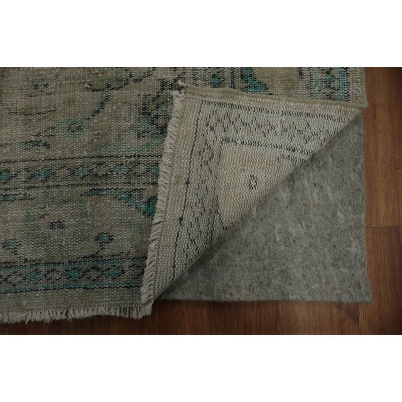 Hand Knotted Oriental 100% Wool Carpet Transitional Floral Beige & Ivories Anatolian Area Rug - 9' 4'' X 5' 10''