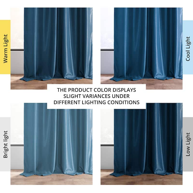 Exclusive Fabrics Vintage Textured Faux Dupioni Silk Room Darkening Curtains (1 Panel)