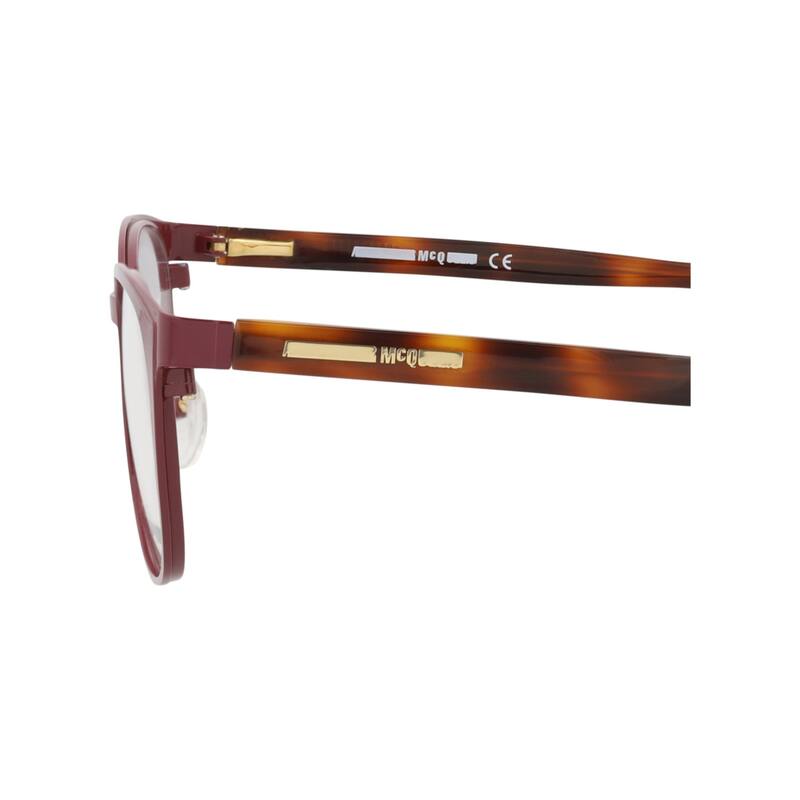McQ Alexander McQueen Square-Frame Metal Optical Frames - Burgundy Avana Transparent - N/A