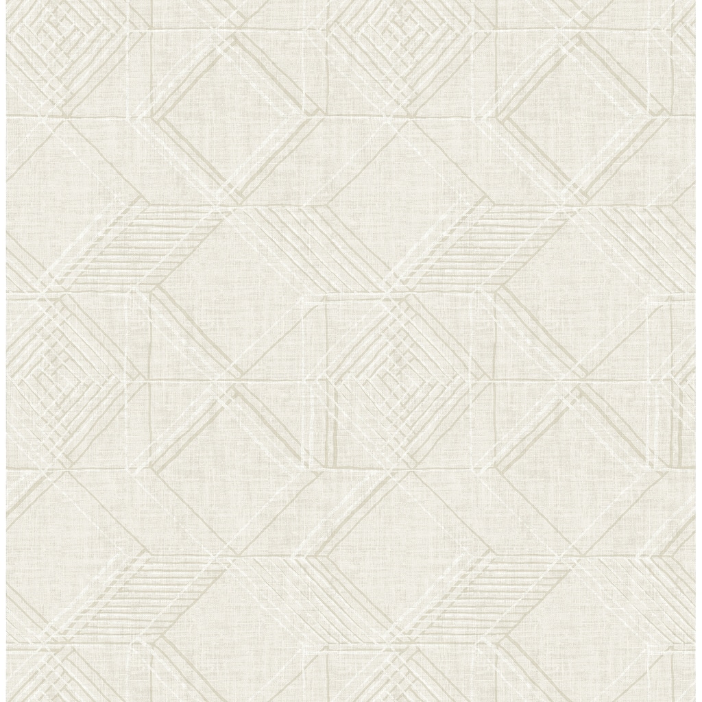 A-Street Prints Moki Off White Lattice Geometric Wallpaper